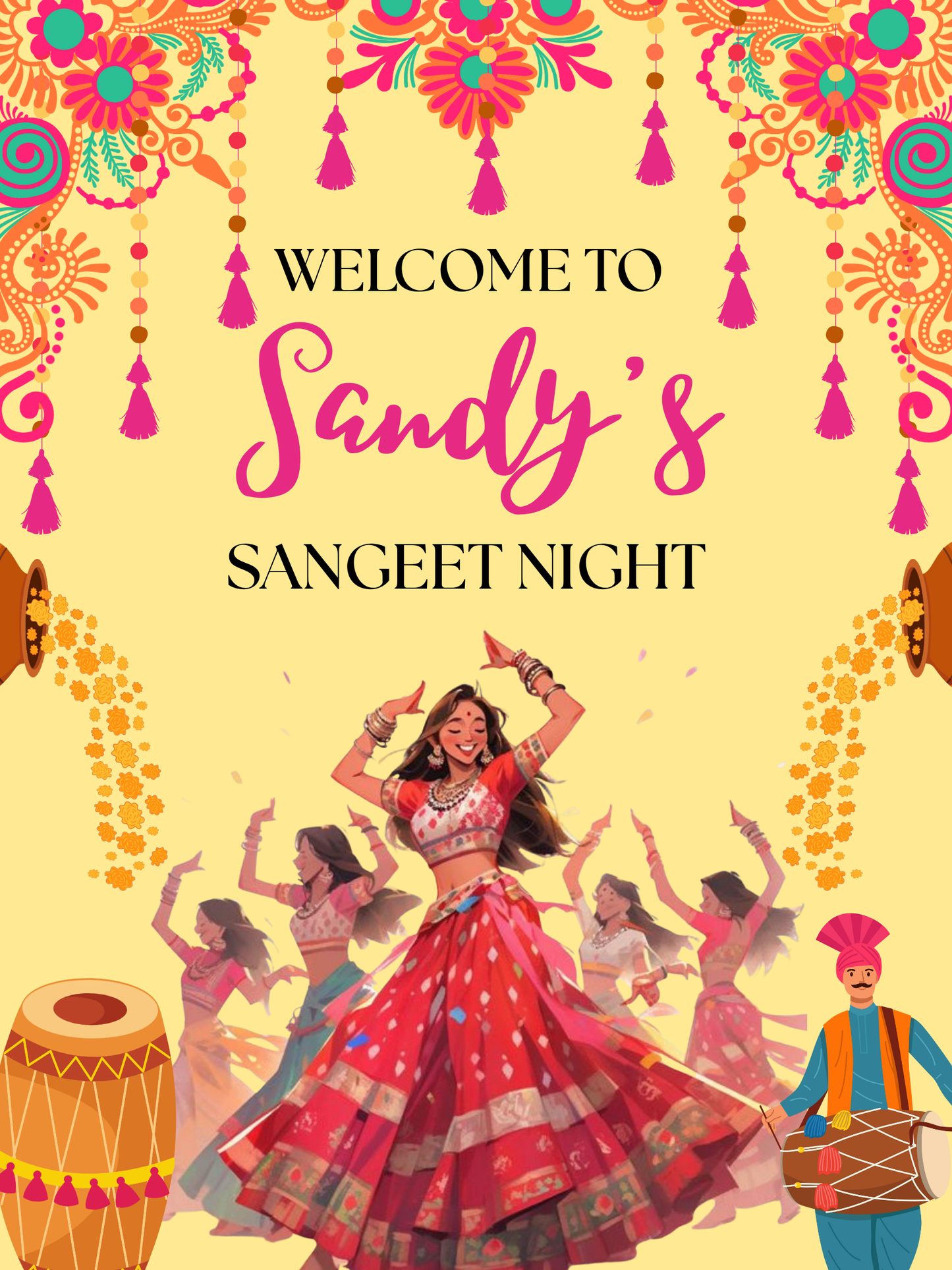 Indian Wedding WELCOME Sign Template