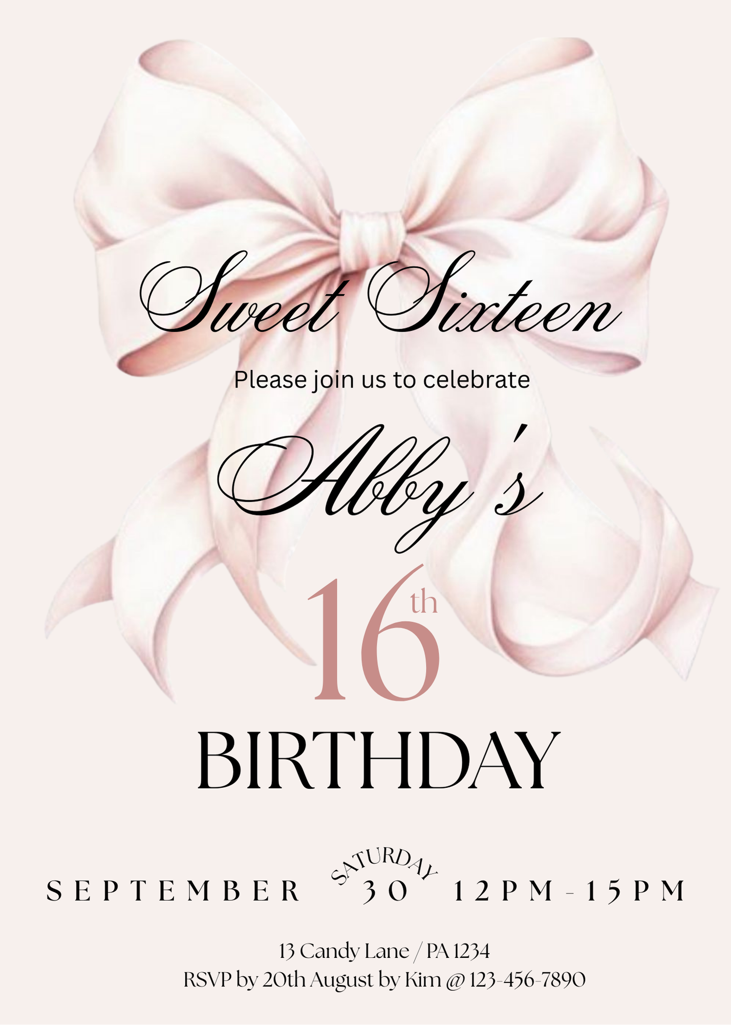 Sweet 16 birthday invitation Template