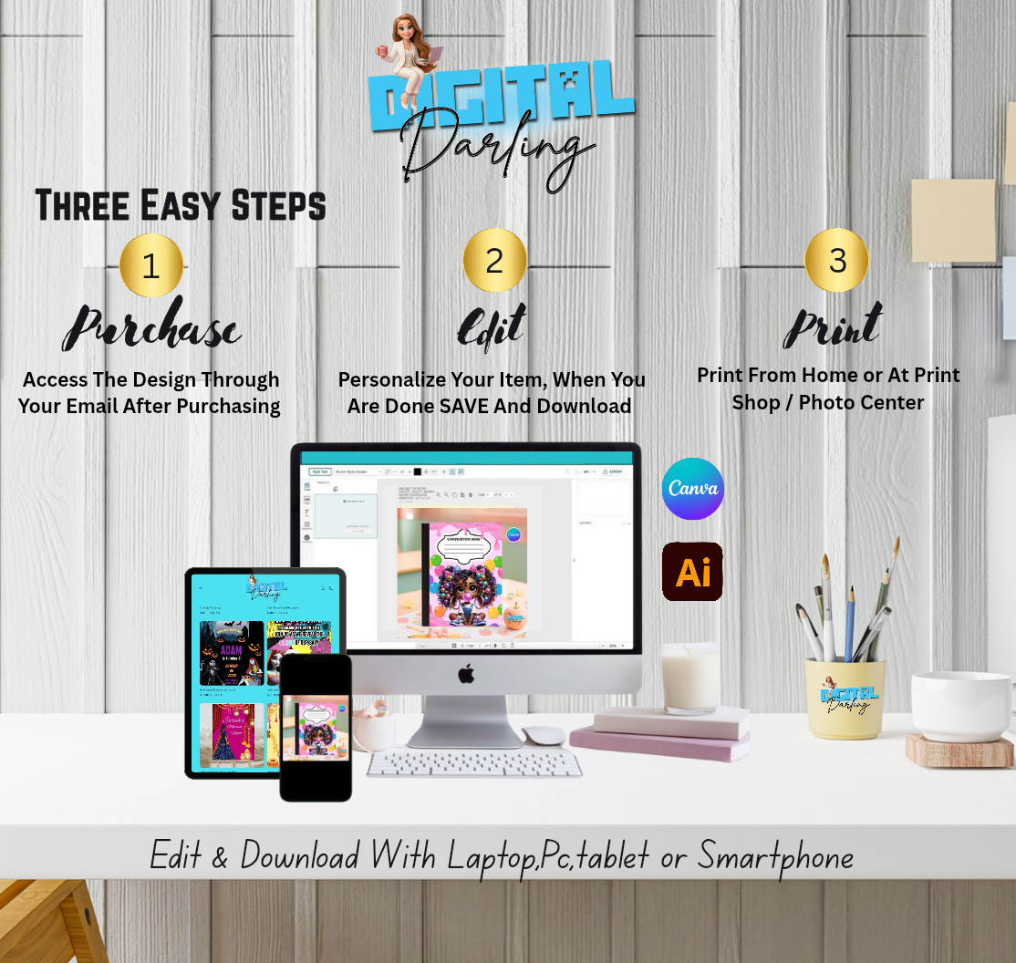 Composition Book Cover Template