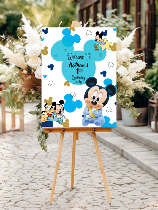 1st Birthday Disney Welcome Sign Template