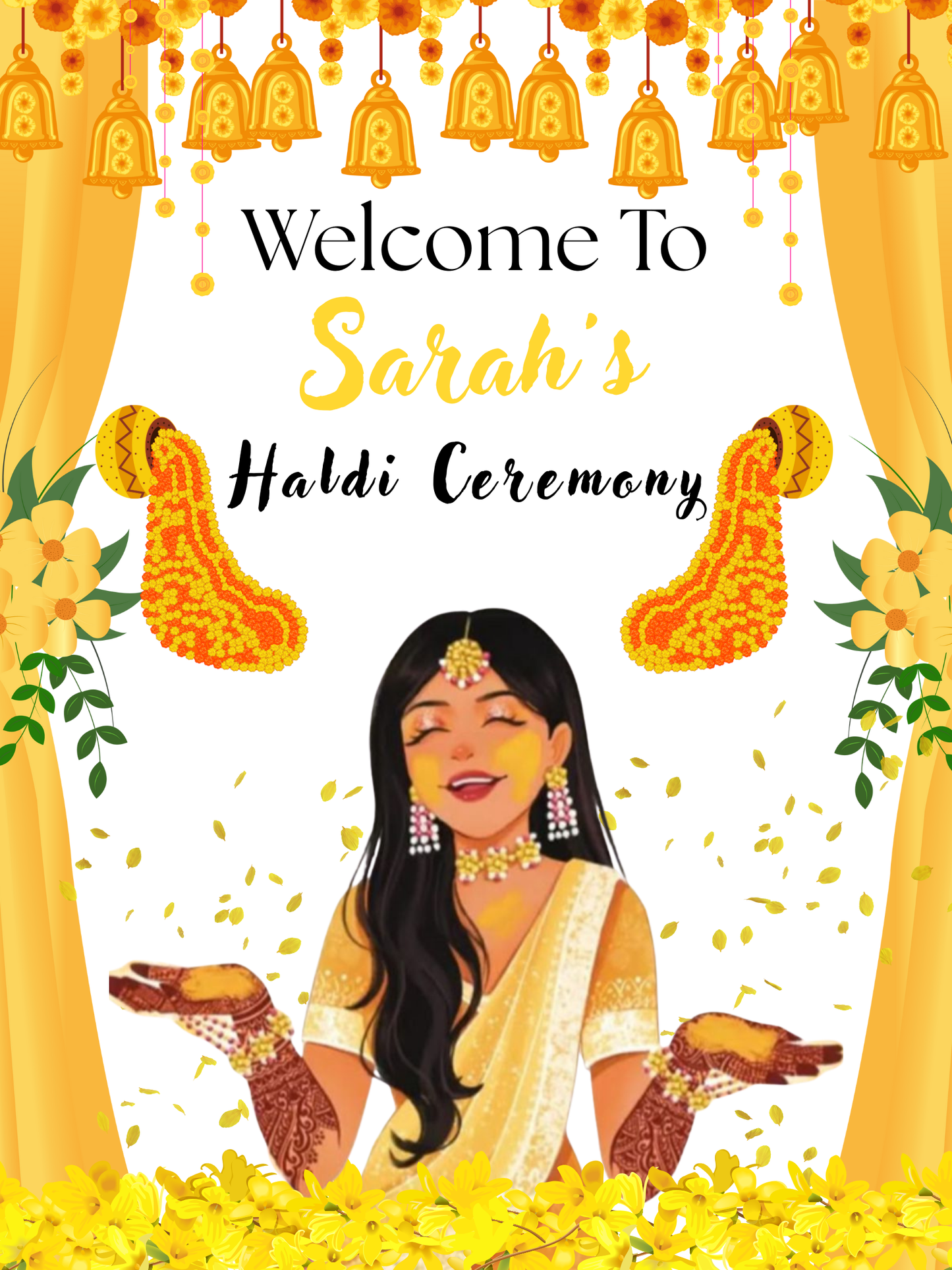 Indian Wedding Haldi sign Template