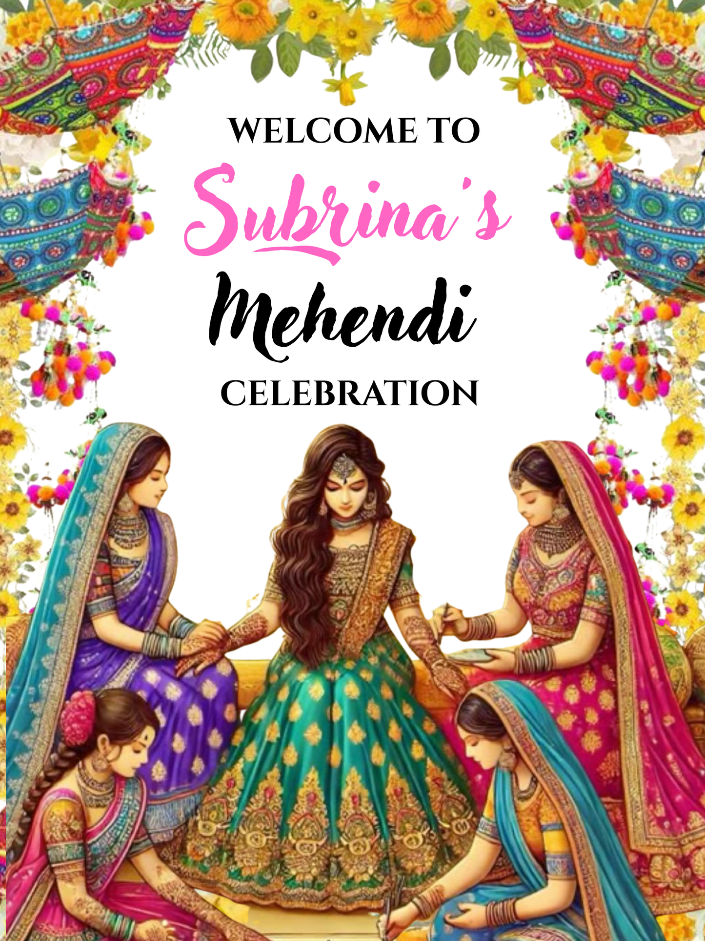 Indian Wedding Sign Template