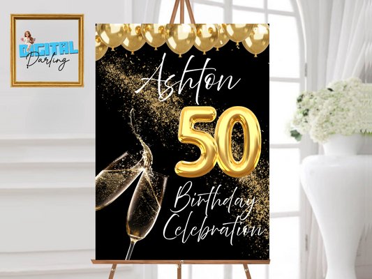 Black & Gold Welcome Sign