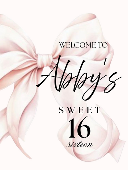 Sweet 16 Welcome Sign Template