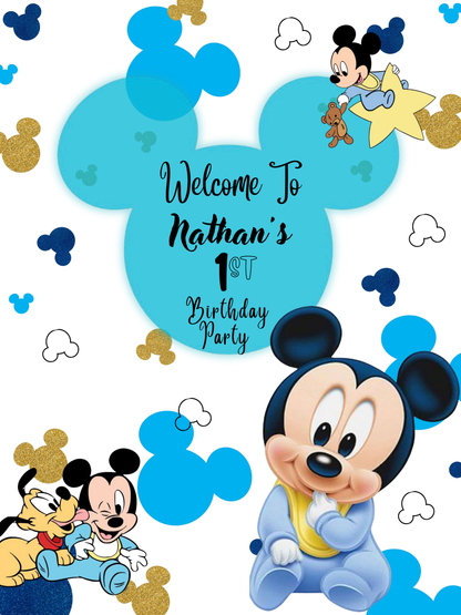 1st Birthday Disney Welcome Sign Template