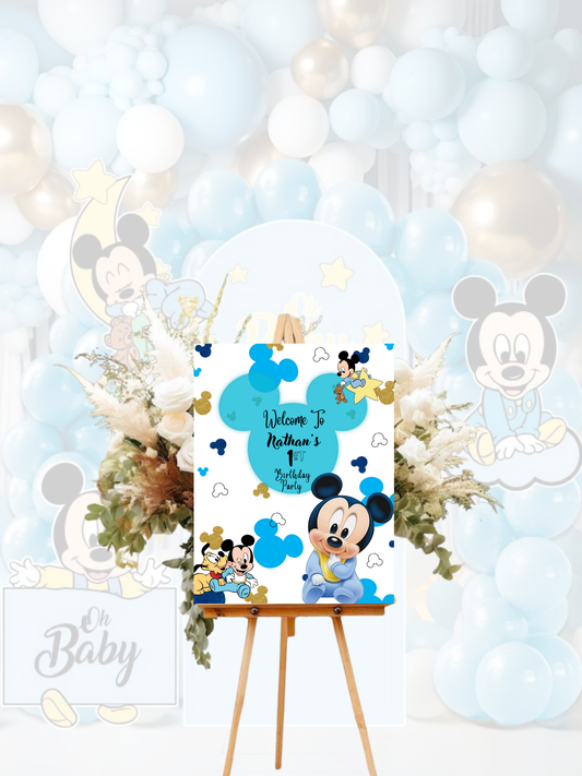 1st Birthday Disney Welcome Sign Template