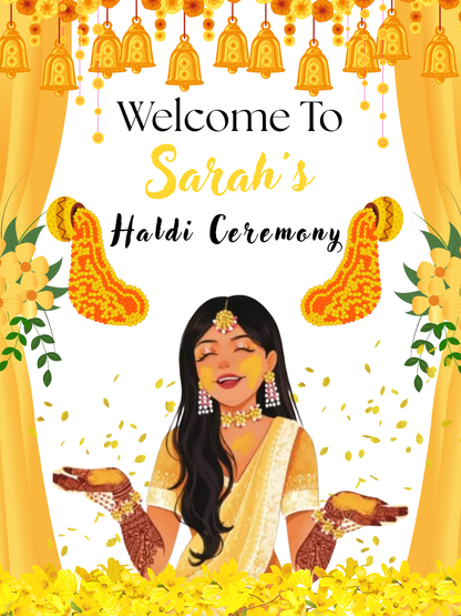 Indian Wedding Haldi sign Template