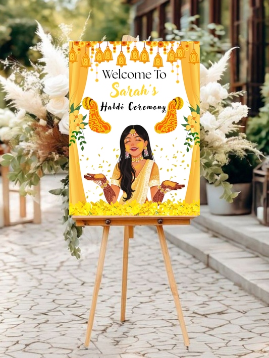 Indian Wedding Haldi sign Template