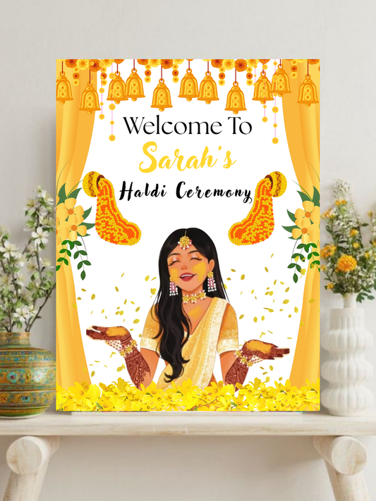 Indian Wedding Haldi sign Template