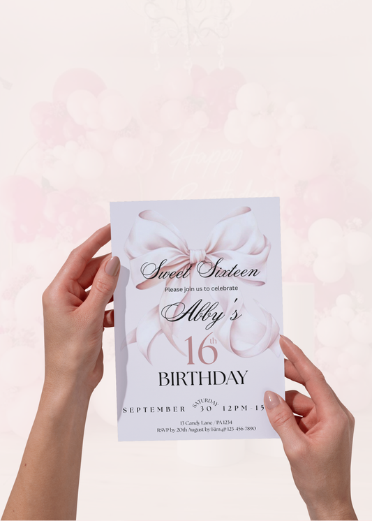 Sweet 16 birthday invitation Template