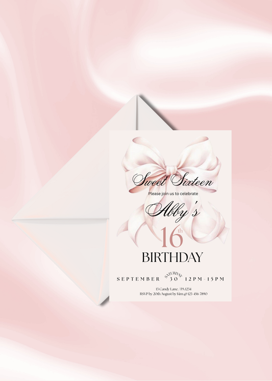 Sweet 16 birthday invitation Template