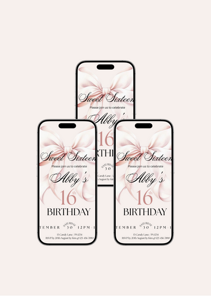 Sweet 16 birthday invitation Template