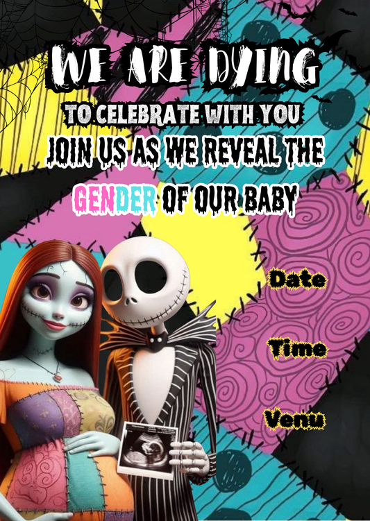 Halloween Gender Reveal Invitation Template